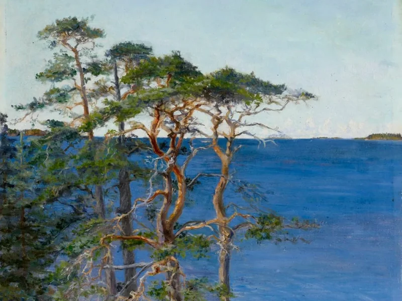 1868-Sigrid Granfelt - Pini in riva al mare